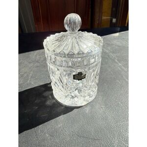 Vintage 24% Lead Crystal Zajecar Candy Dish Covered Jar Yugoslavia